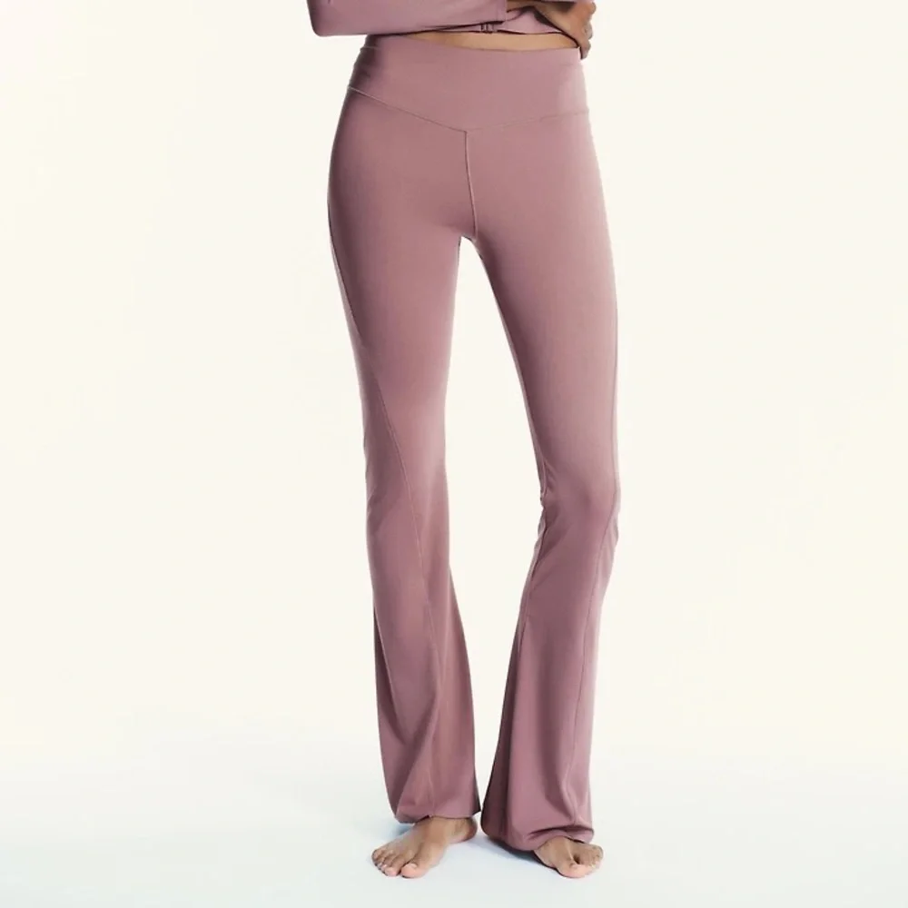 Zara NWT mauve pink seamless flare stretchy legging pants